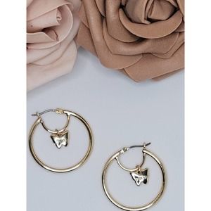 FINAL PRICE! DKNY Butterfly Drop Hoop Earrings!